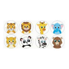 Round Wild Animal Stickers Assorted